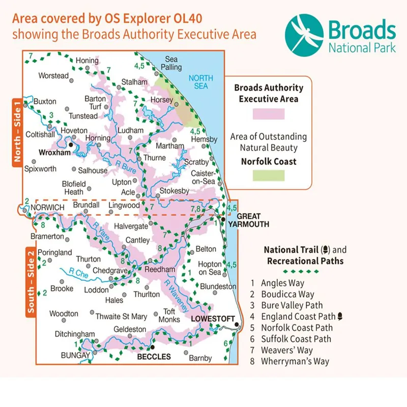 OS Explorer Map OL40 - The Broads-1